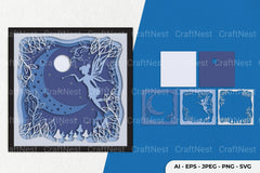 Fairy and Moon Layered Papercut SVG Bundle - CraftNest - Digital Crafting and Art