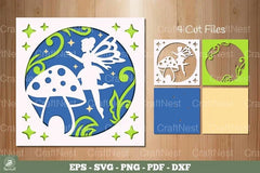 Fairy and Mushroom Layered Papercut Clipart Bundle - CraftNest - Digital Crafting and Art