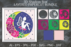 Fairy 3D Shadow Box Layered Papercut SVG Bundle 2 - CraftNest - Digital Crafting and Art