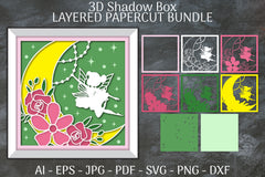 Fairy 3D Shadow Box Layered Papercut SVG Bundle 3 - CraftNest - Digital Crafting and Art