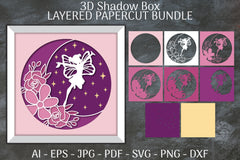 Fairy 3D Shadow Box Layered Papercut SVG Bundle 5 - CraftNest - Digital Crafting and Art