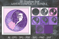 Fairy 3D Shadow Box Layered Papercut SVG Bundle 7 - CraftNest - Digital Crafting and Art