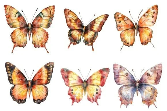 Fall Butterfly Garden Clipart Bundle 1 - CraftNest - Digital Crafting and Art