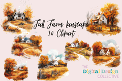 Fall Landscape Clipart Bundle - CraftNest - Digital Crafting and Art