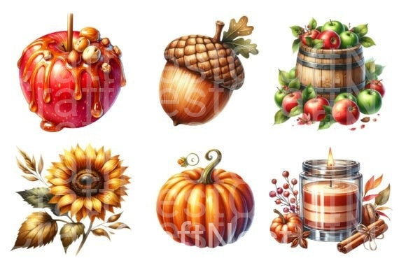Thanksgiving Clipart Bundle for Fall - CraftNest - Digital Crafting and Art