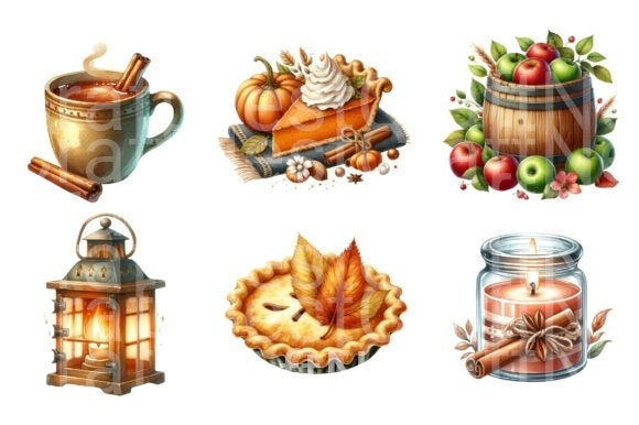 Thanksgiving Clipart Bundle for Fall - CraftNest - Digital Crafting and Art