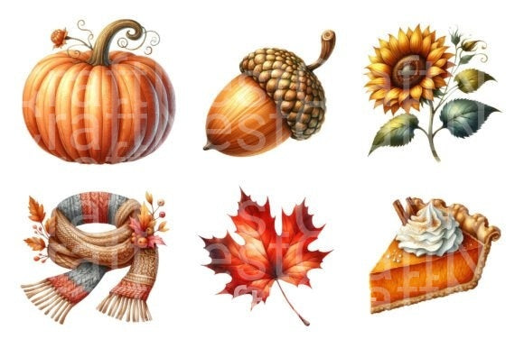 Thanksgiving Clipart Bundle for Fall - CraftNest - Digital Crafting and Art