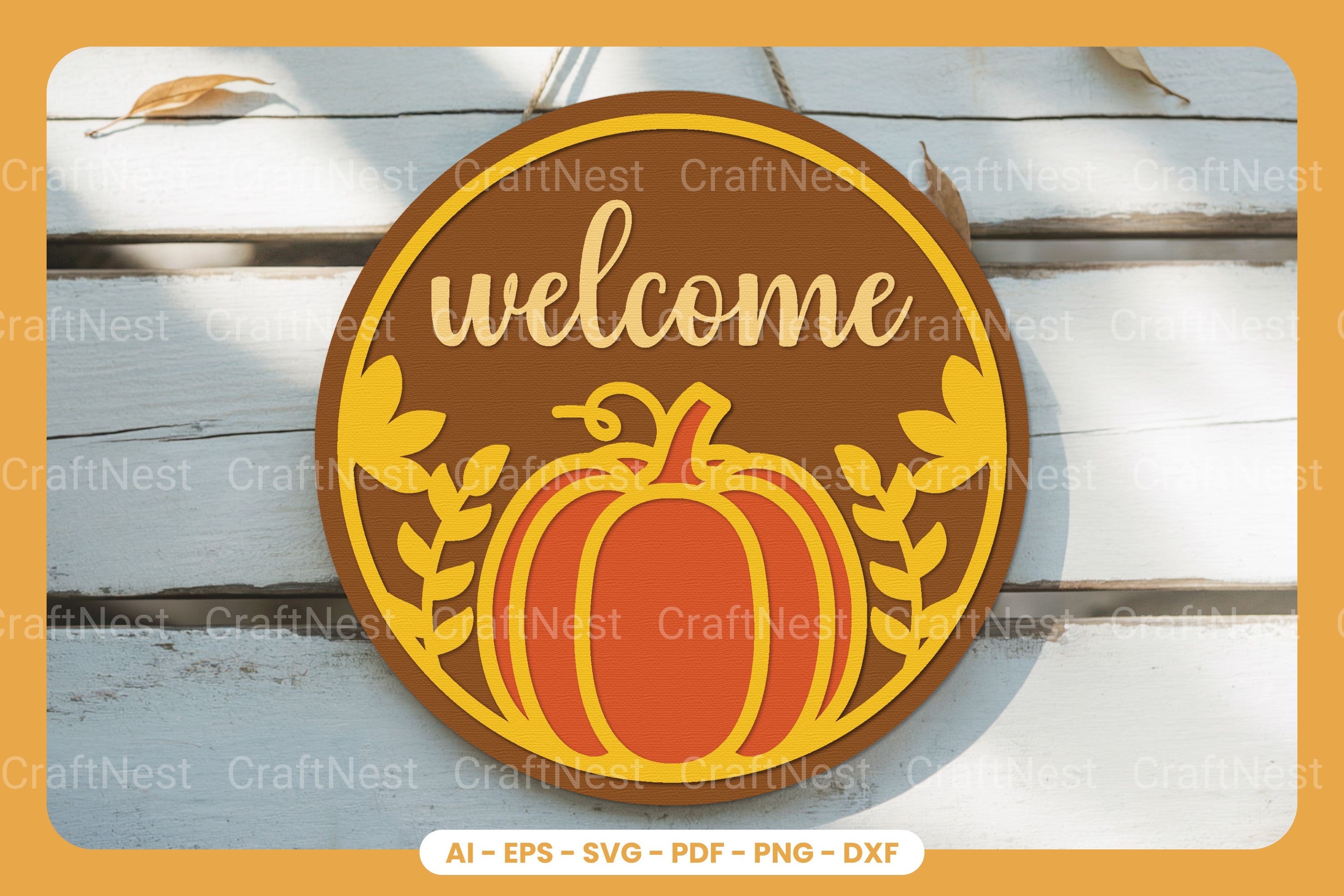 Fall Door Sign Lasercut SVG Bundle - Clipart Collection