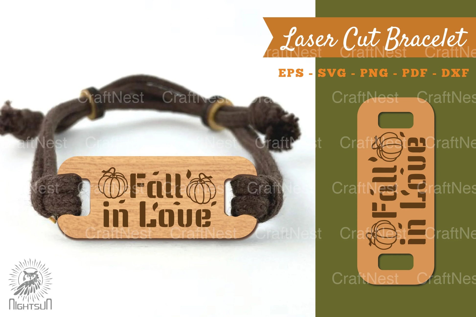 Fall In Love Laser Cut Bracelet SVG Bundle - CraftNest - Digital Crafting and Art