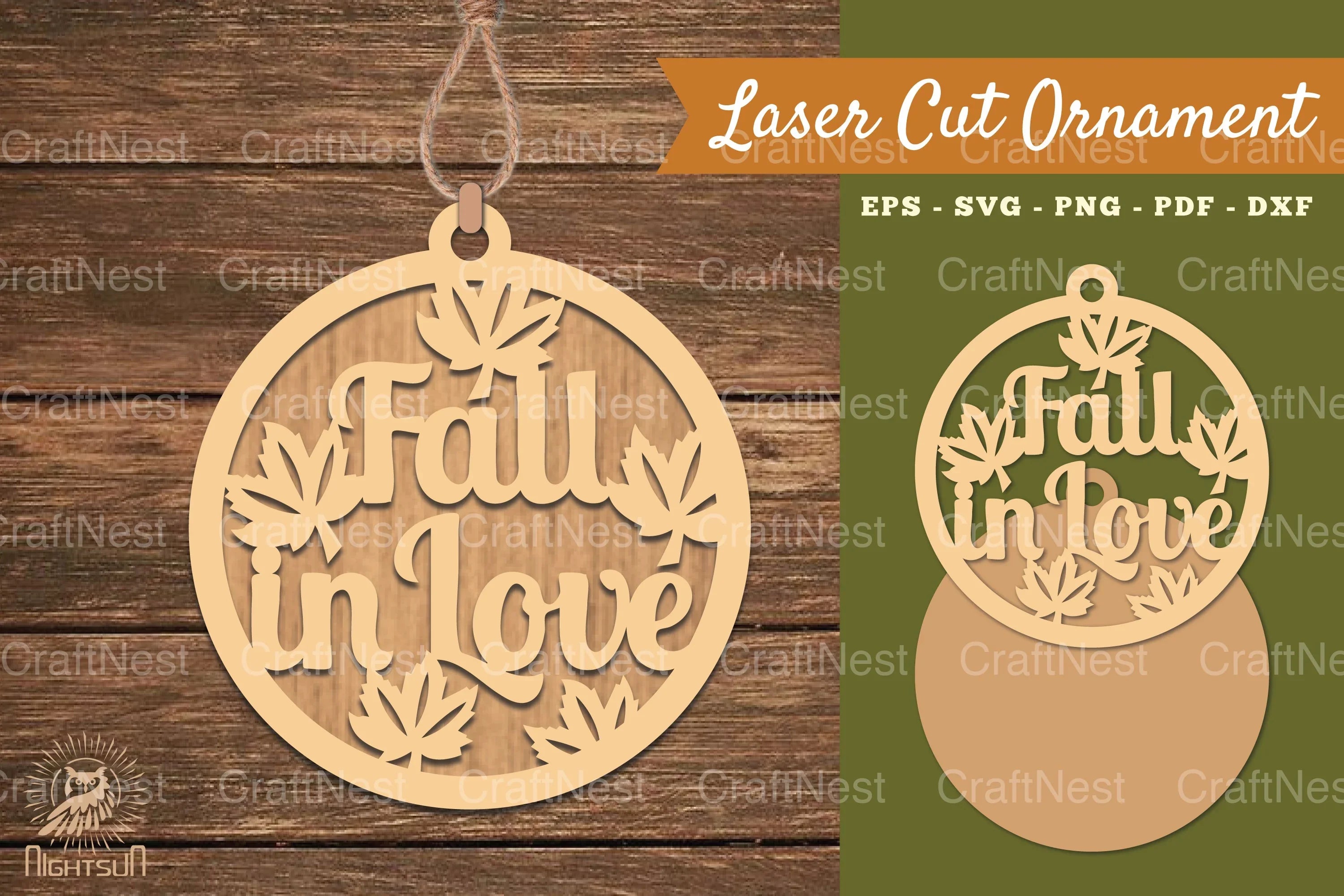 Fall In Love Laser Cut Ornament SVG Bundle - CraftNest - Digital Crafting and Art
