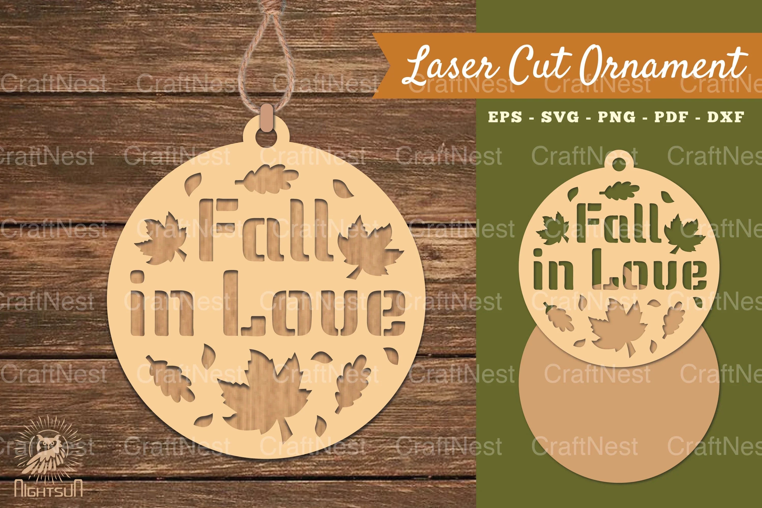 Fall In Love Laser Cut Ornament SVG Bundle - CraftNest - Digital Crafting and Art