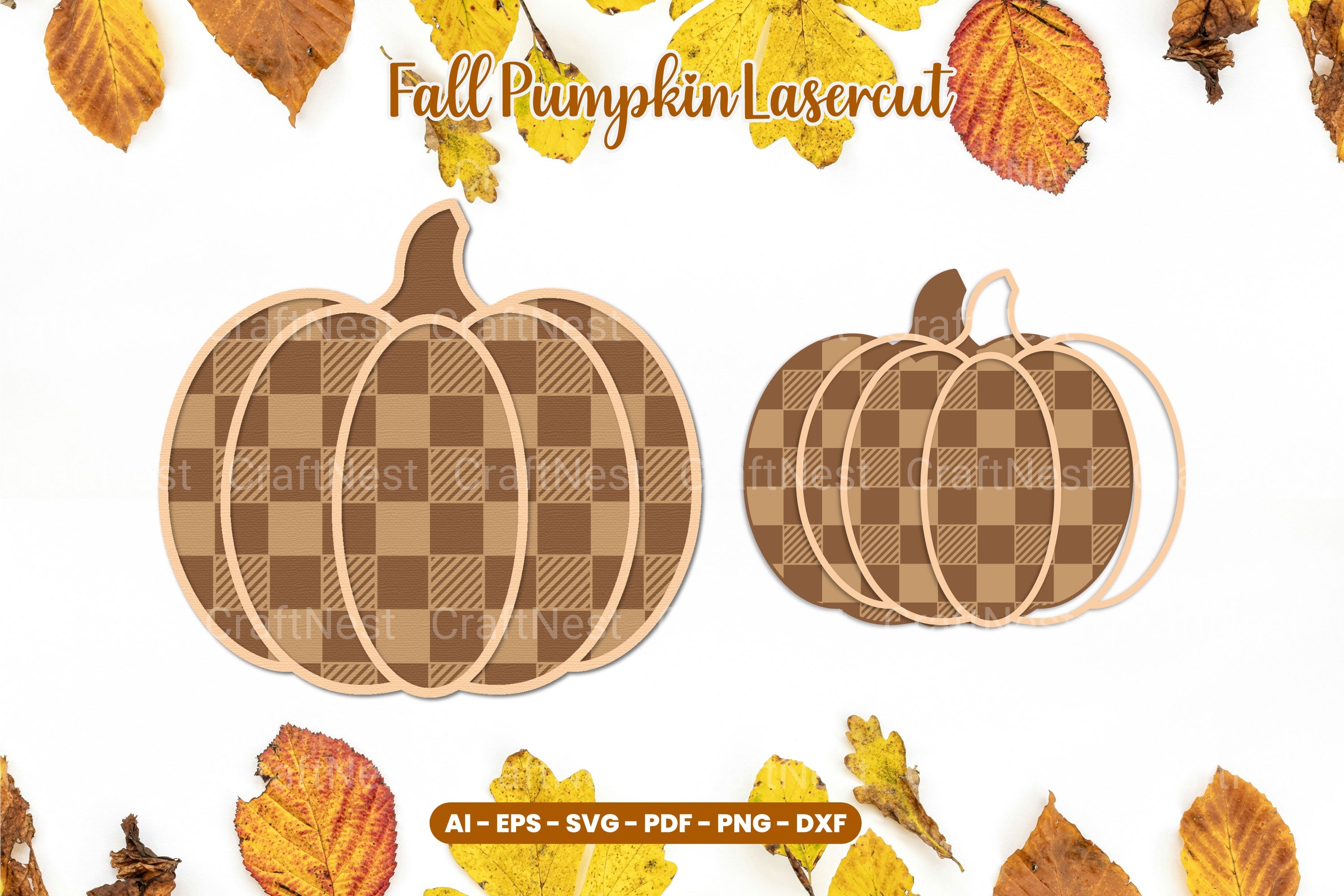 Fall Pumpkin Lasercut SVG Clipart Bundle