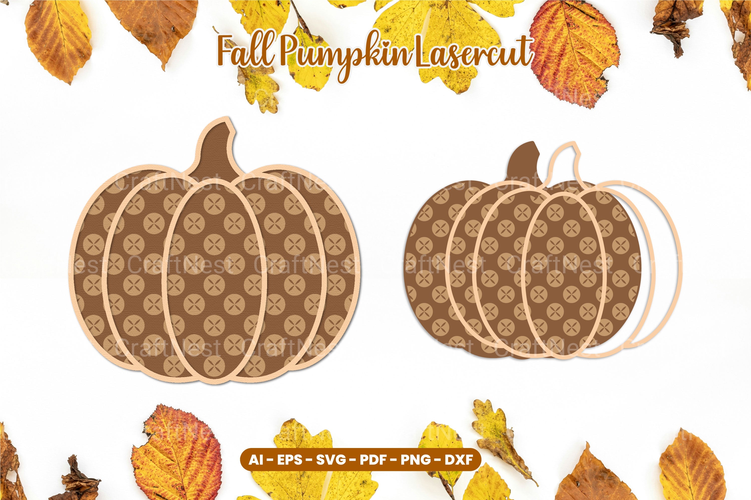 Fall Pumpkin Laser Cut SVG Bundle - Clipart Collection