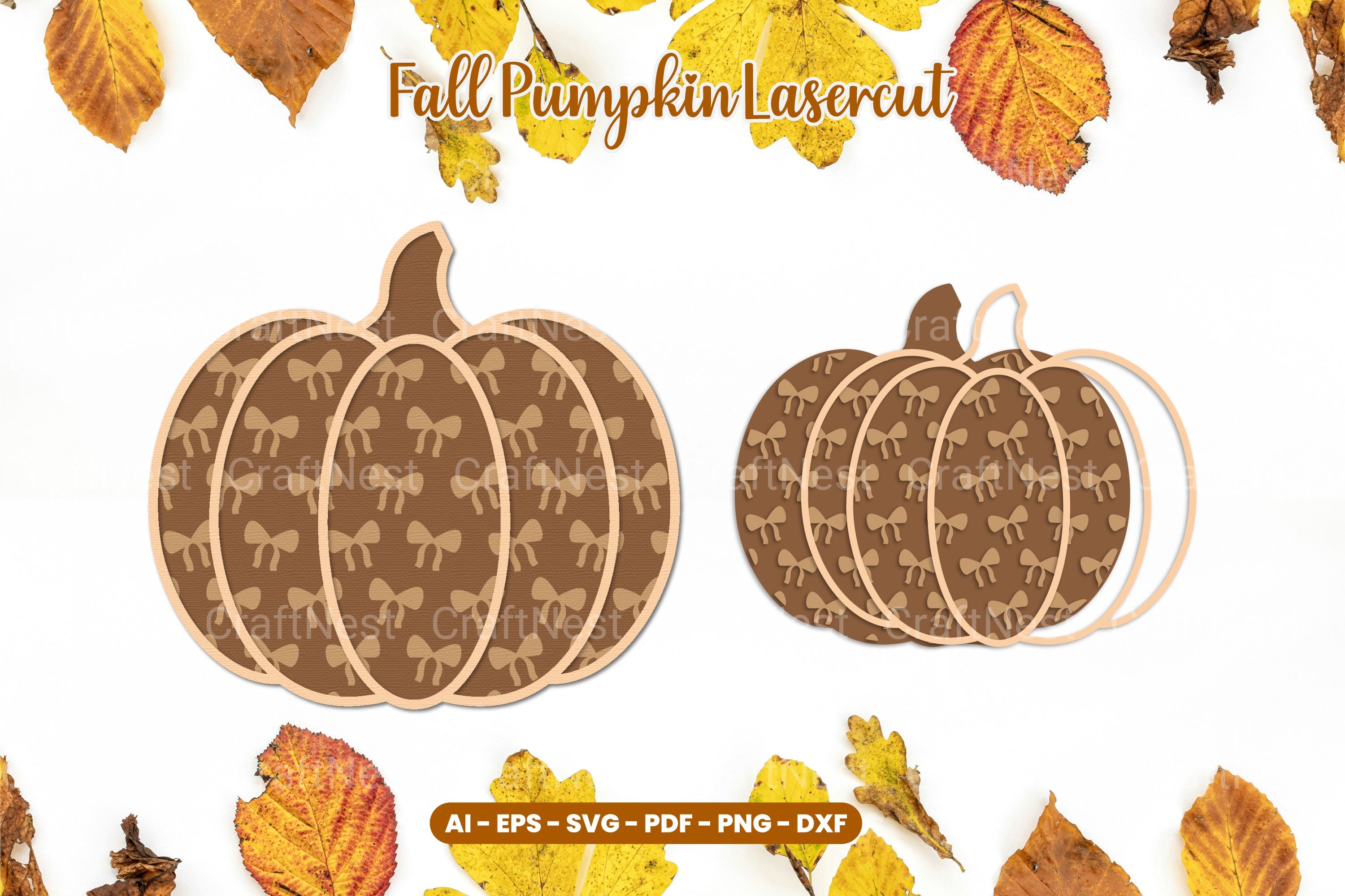 Fall Pumpkin Lasercut SVG Clipart Bundle