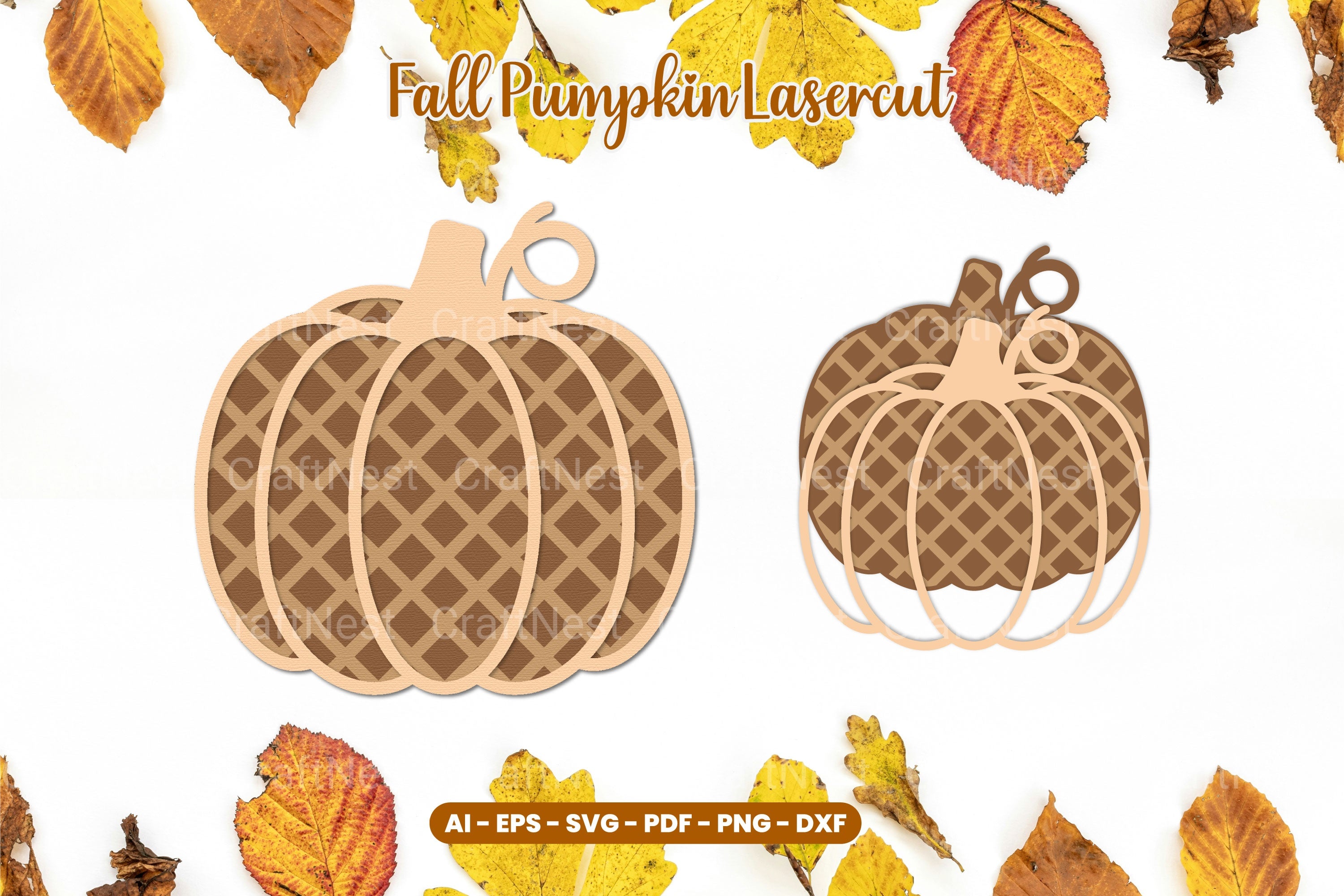 Fall Pumpkin Lasercut SVG Clipart Bundle