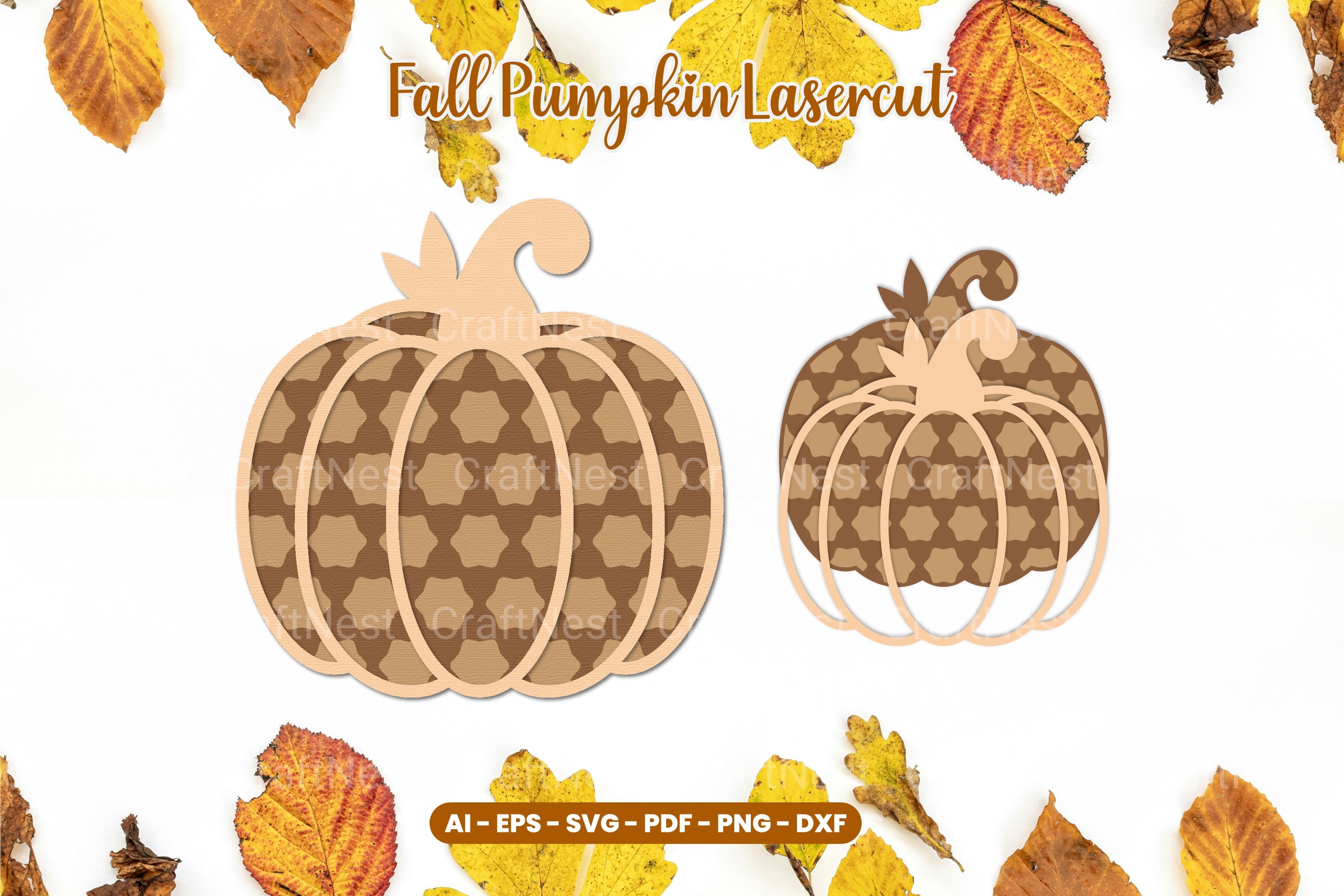 Fall Pumpkin Laser Cut SVG Clipart Bundle