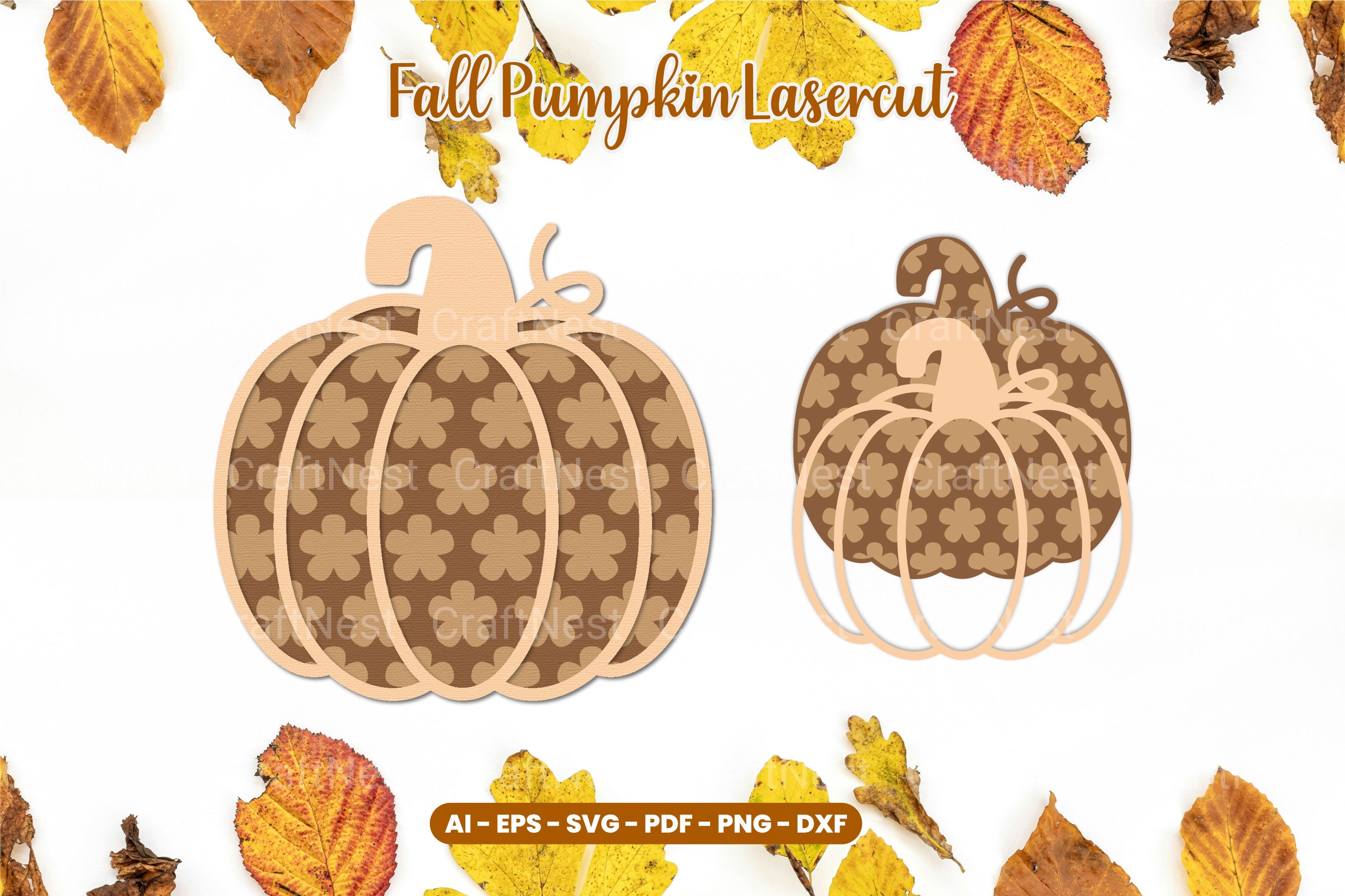 Fall Pumpkin Laser Cut SVG Clipart Bundle