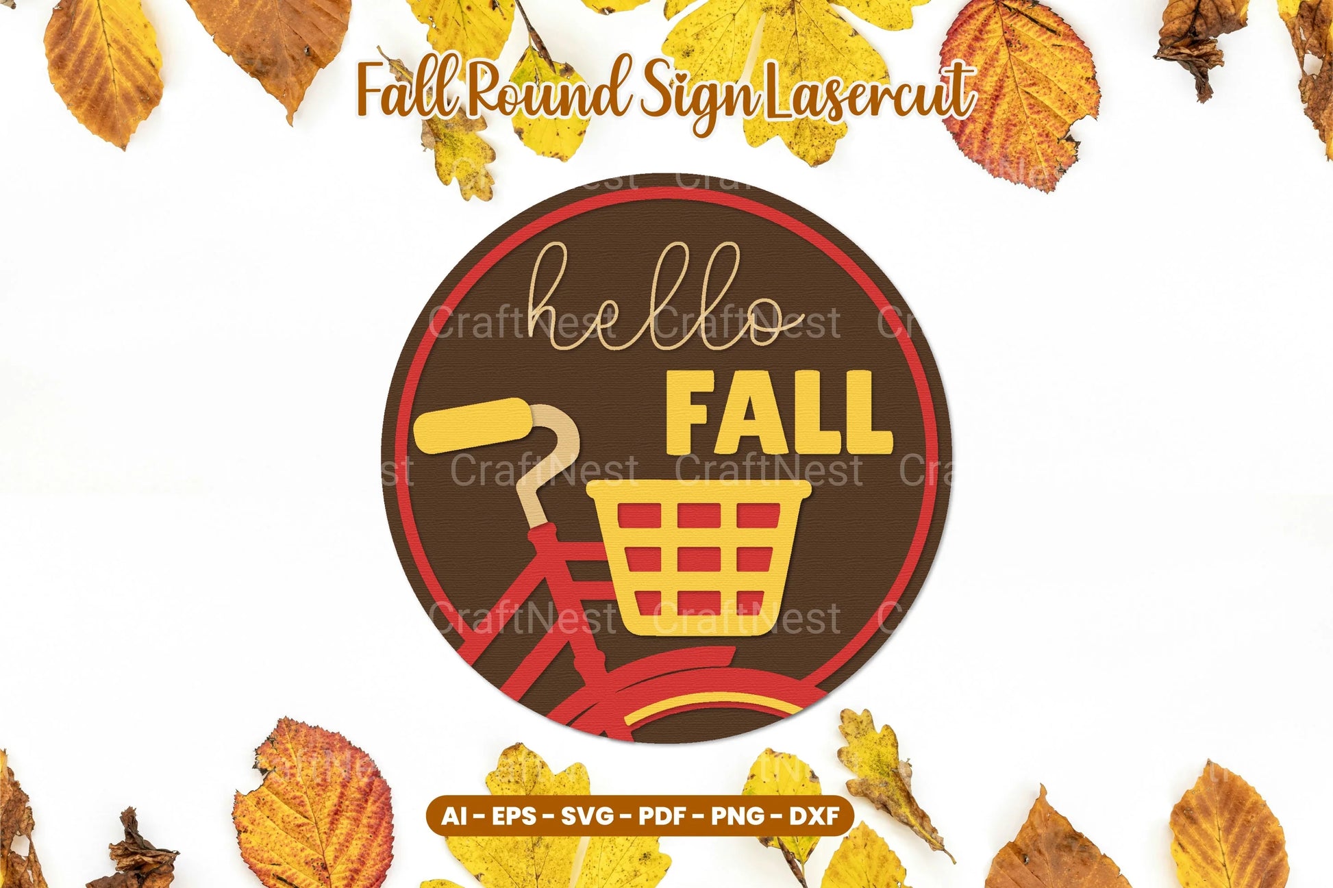 Fall Round Sign Laser Cut SVG Bundle - CraftNest - Digital Crafting and Art