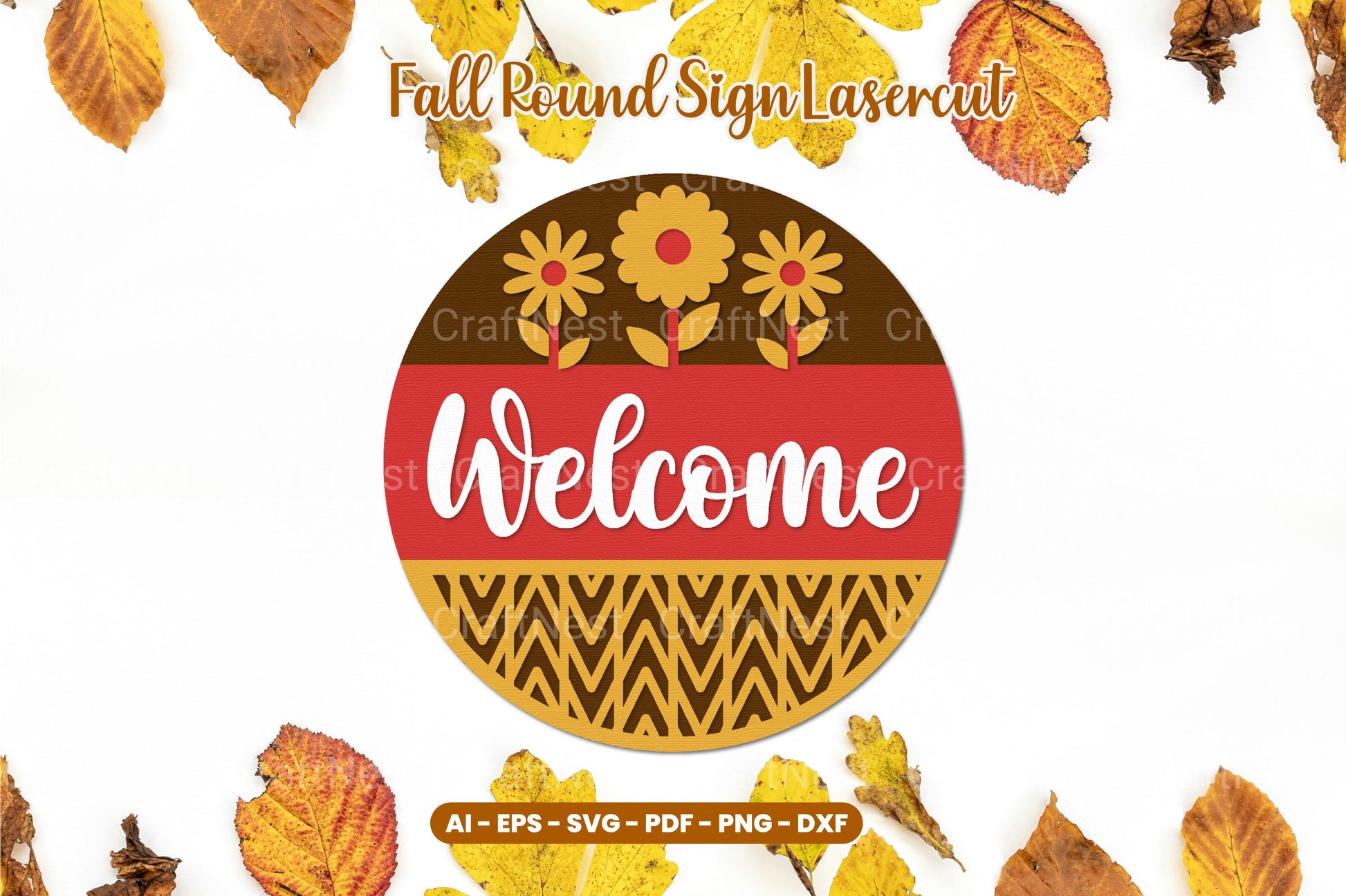Round Fall Symbol Fall Round Sign Laser Cut SVG Bundle