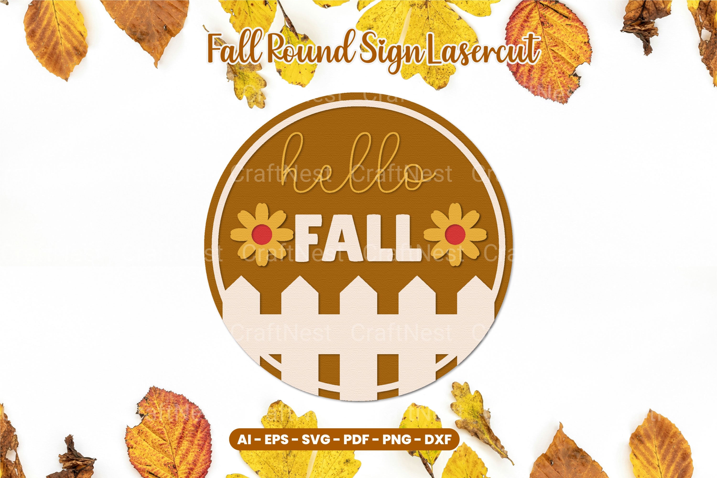 Fall Round Sign Laser Cut SVG Bundle
