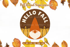Fall Round Sign Laser Cut SVG Bundle - CraftNest - Digital Crafting and Art