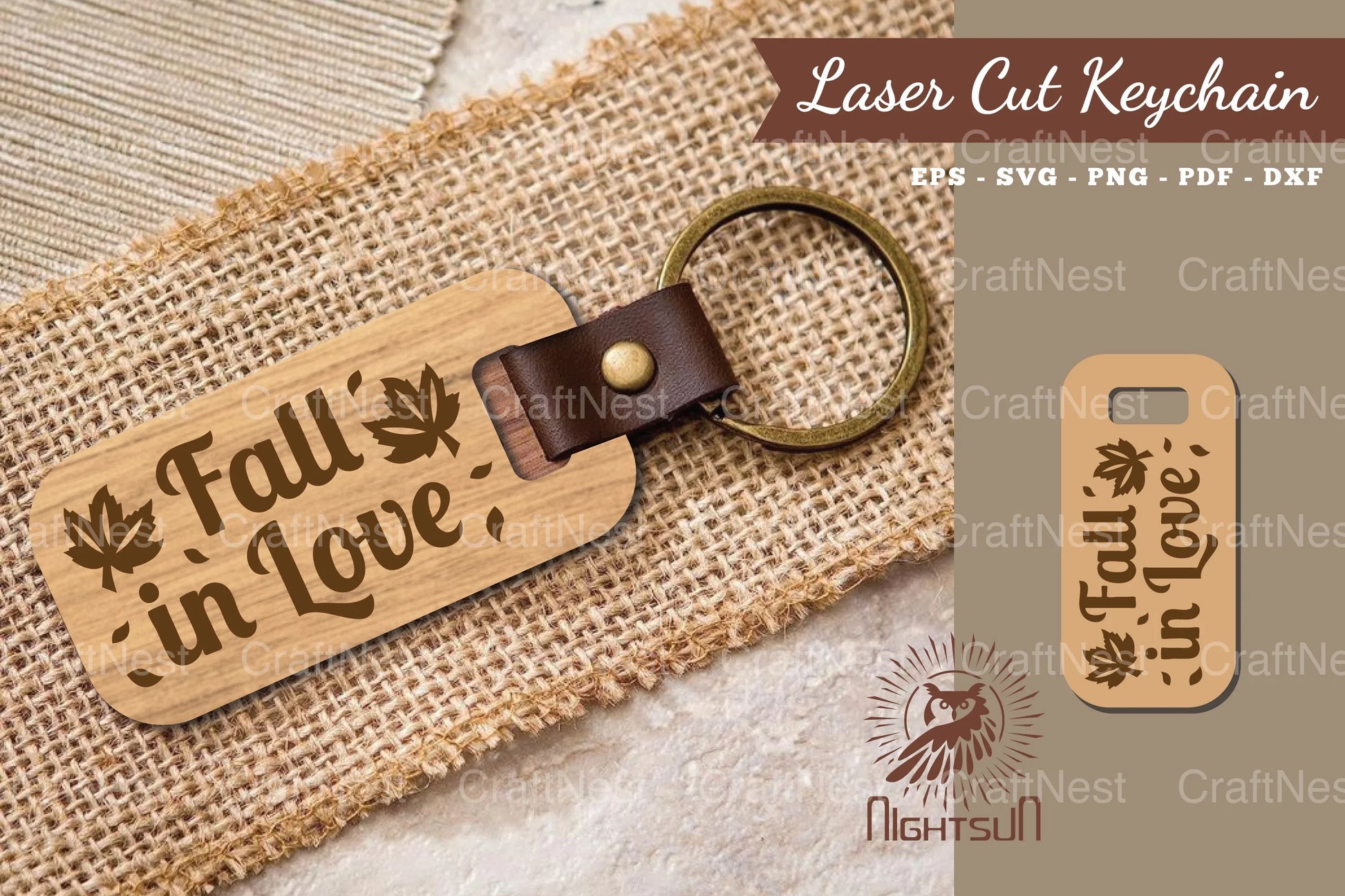 Fall in Love Laser Cut Keychain Design - CraftNest - Digital Crafting and Art