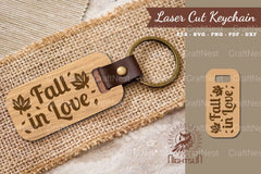 Fall in Love Laser Cut Keychain Design - CraftNest - Digital Crafting and Art