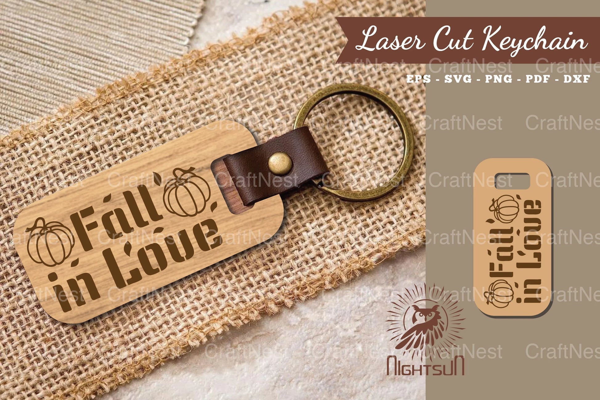Fall in Love Laser Cut Keychain Design Bundle - CraftNest - Digital Crafting and Art