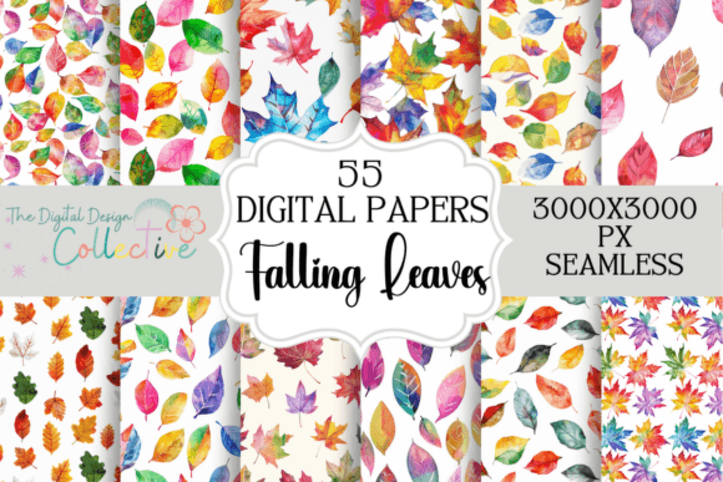 Falling Leaves Seamless Digital Paper