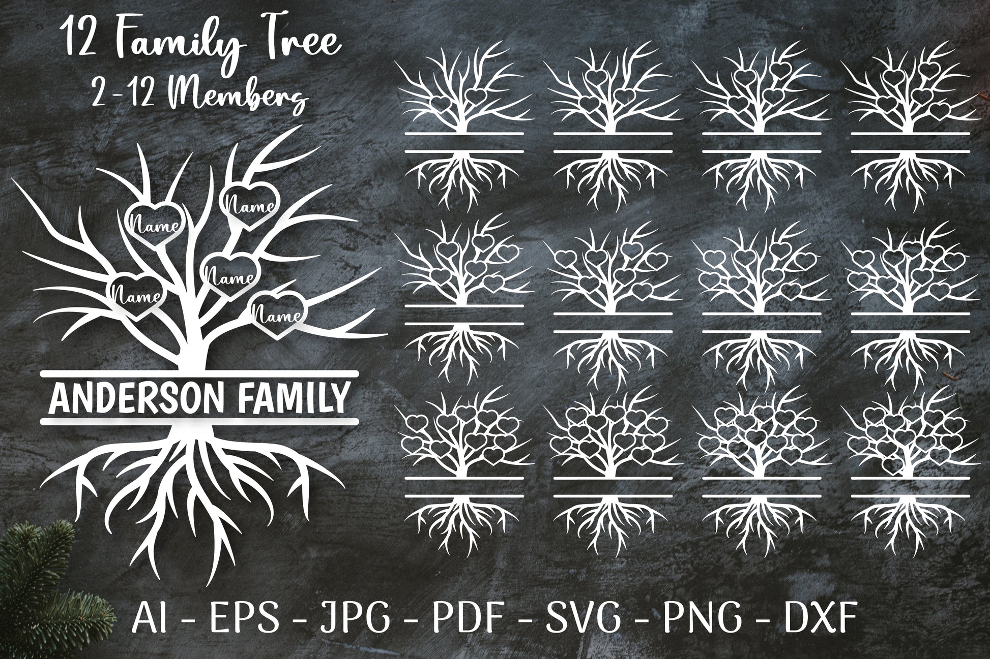 Family Tree Sign SVG Bundle - CraftNest - Digital Crafting and Art