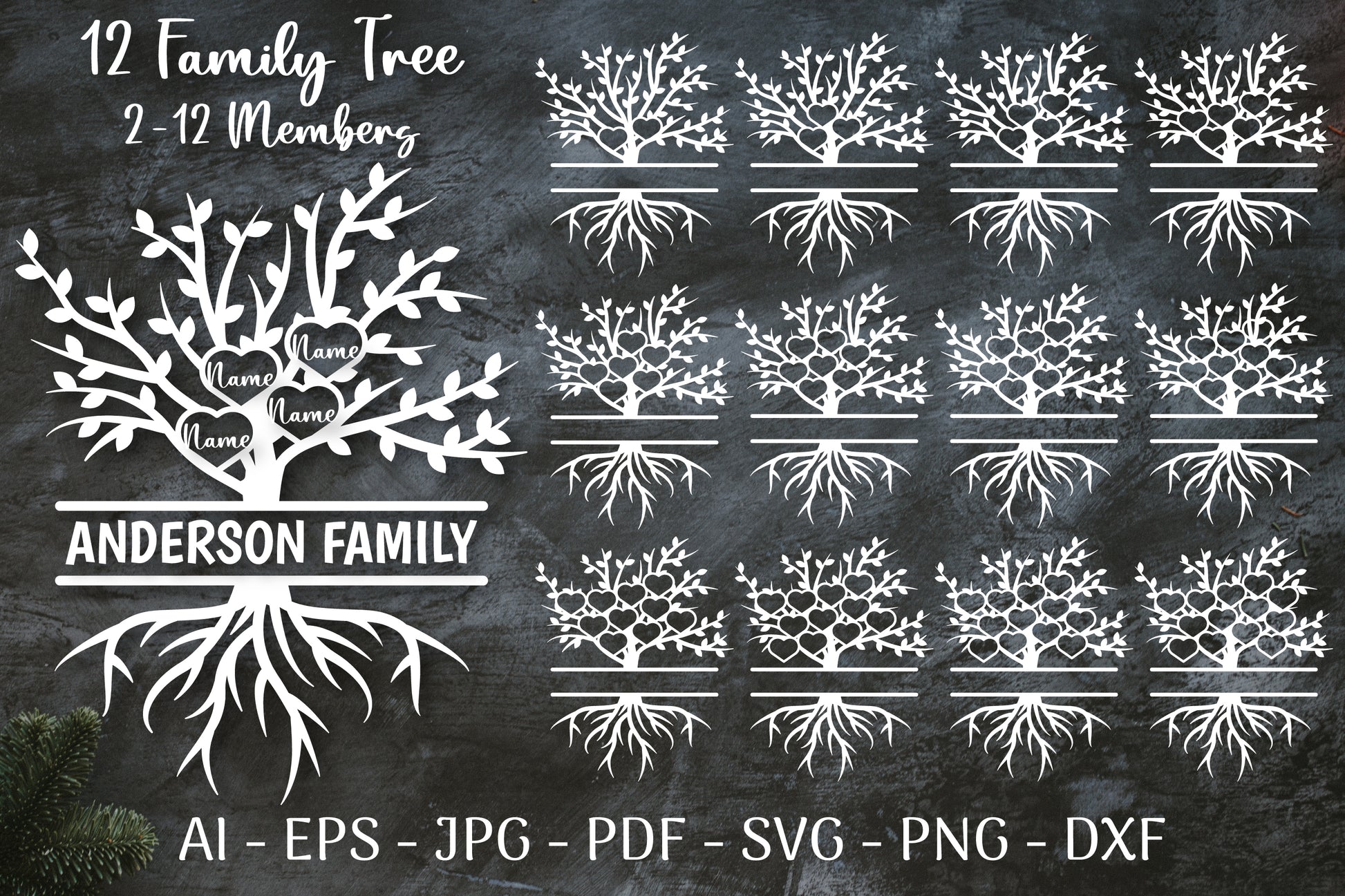 Family Tree SVG Sign SVG Bundle - CraftNest - Digital Crafting and Art