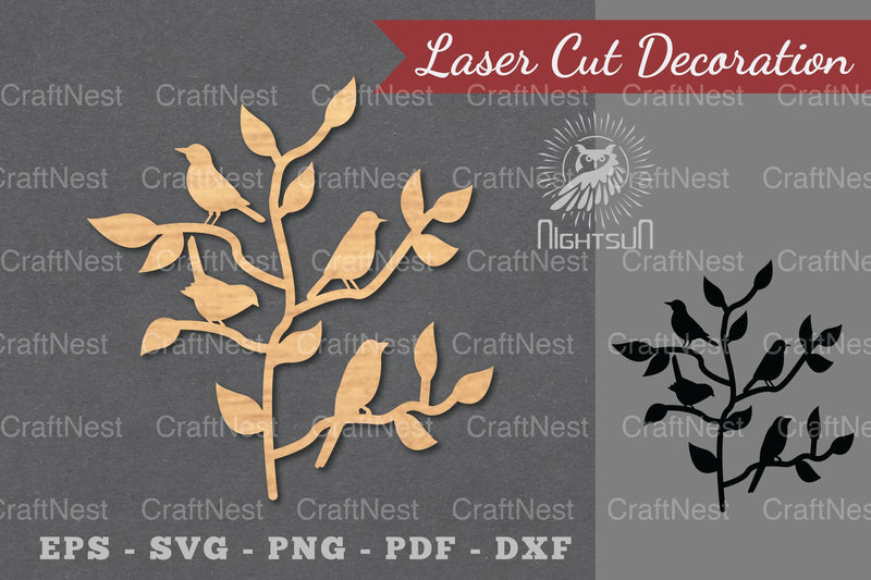 Family Birds Laser Cut Decoration Clipart Bundle - CraftNest - Digital Crafting and Art