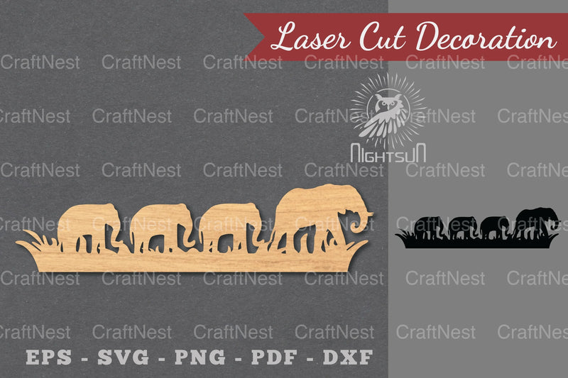 Elephant Family Laser Cut Decoration Clipart Bundle - CraftNest - Digital Crafting and Art