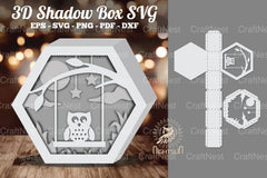 Family Owl 3D Shadow Box SVG Bundle - CraftNest - Digital Crafting and Art