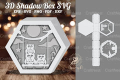 Family Owl 3D Shadow Box SVG Bundle - CraftNest - Digital Crafting and Art