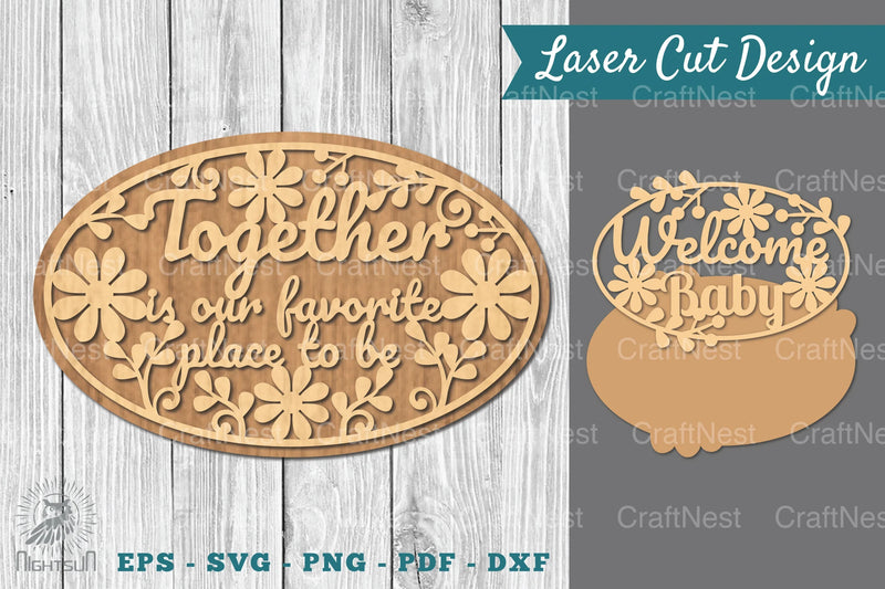 Family Quotes Laser Cut Sign SVG Bundle - CraftNest - Digital Crafting and Art