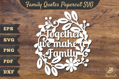 Family Quotes Papercut SVG Bundle - CraftNest - Digital Crafting and Art
