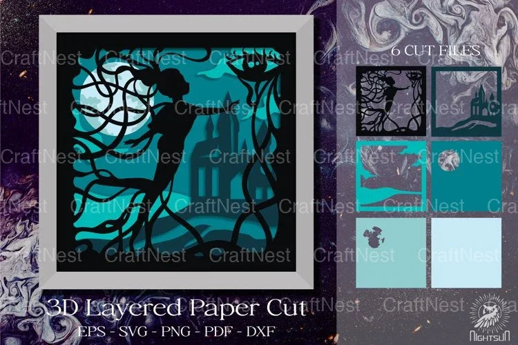 Fantasi Girl 3D Layered Paper Cut Clipart Bundle - CraftNest - Digital Crafting and Art