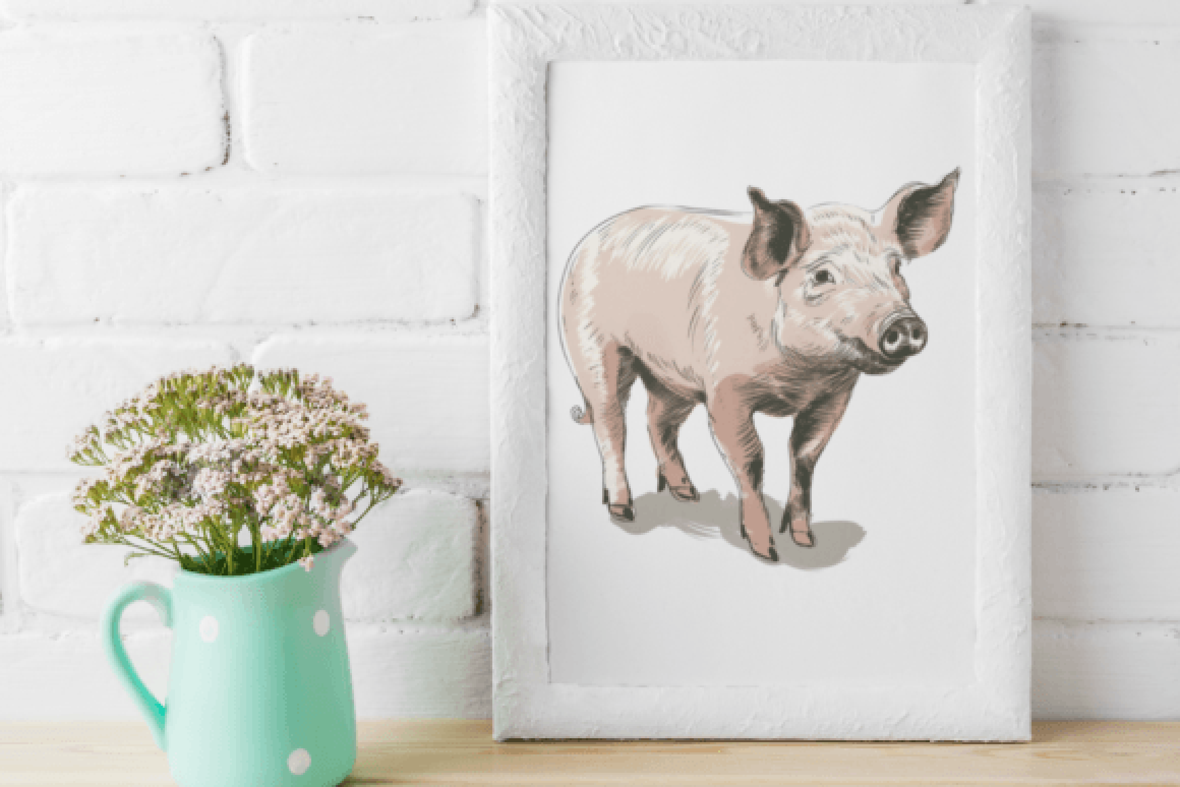 Adorable Farm Pig Clipart Bundle