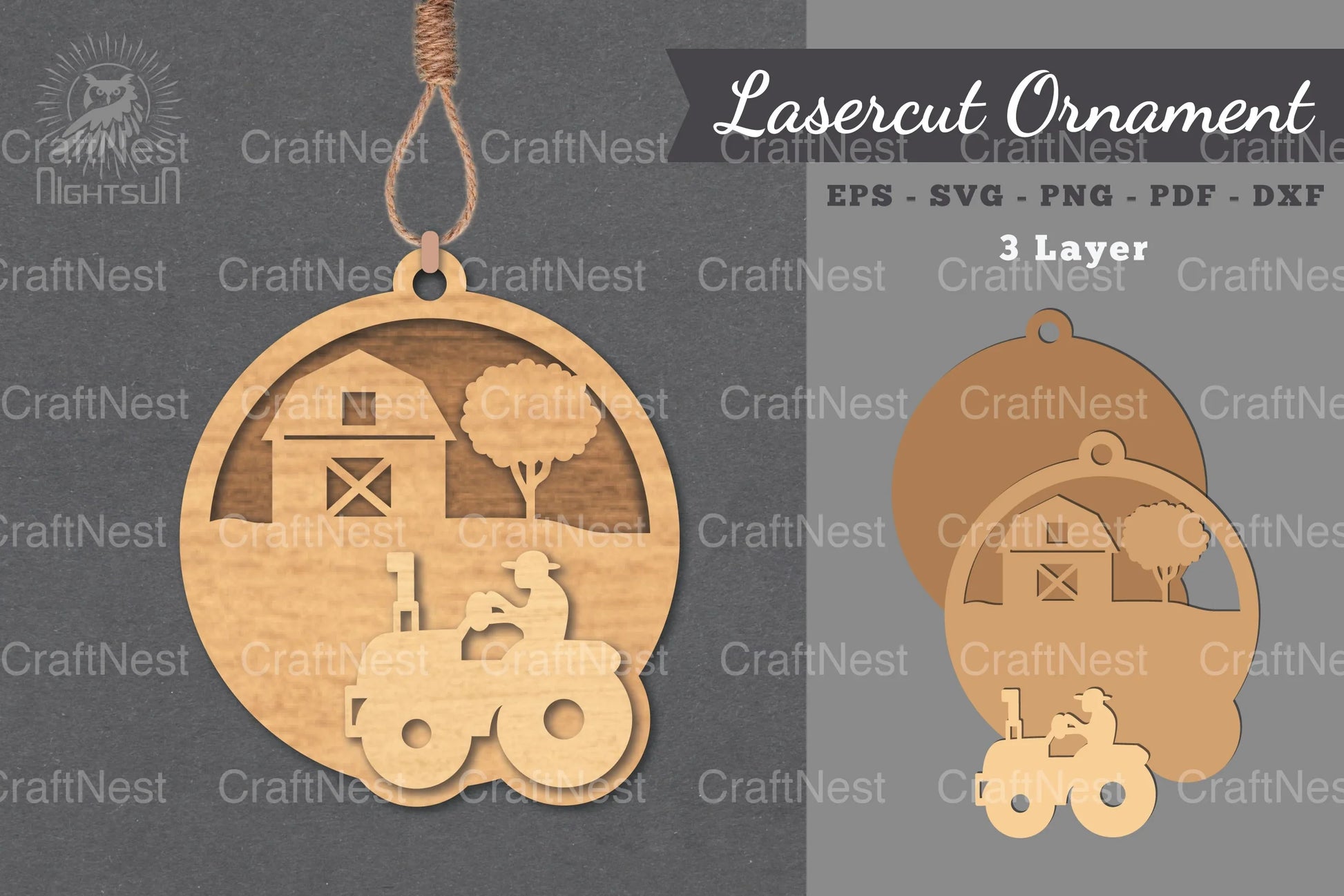 Farm House Laser Cut Ornament SVG Bundle - CraftNest - Digital Crafting and Art