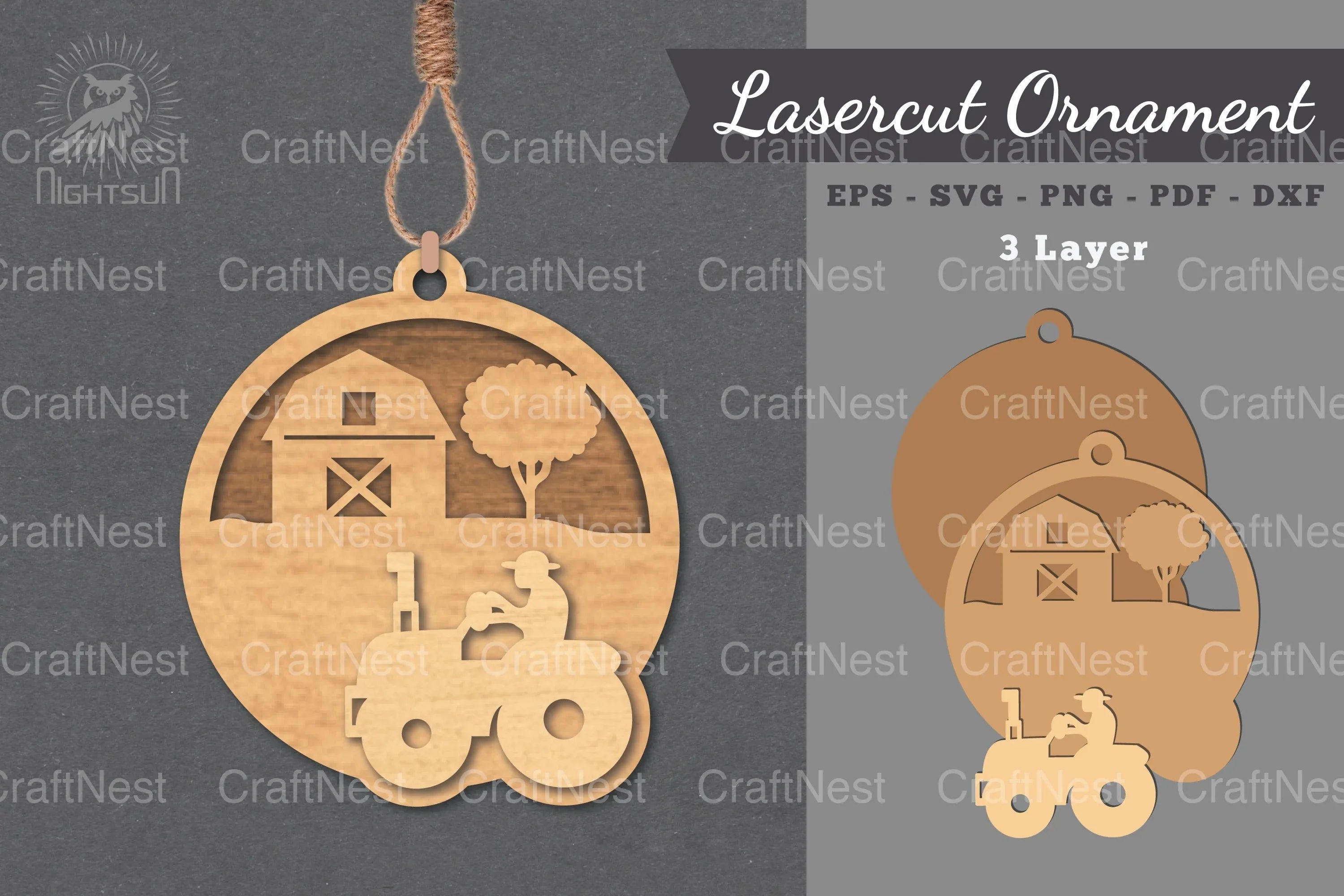 Farm House Laser Cut Ornament SVG Bundle - CraftNest - Digital Crafting and Art