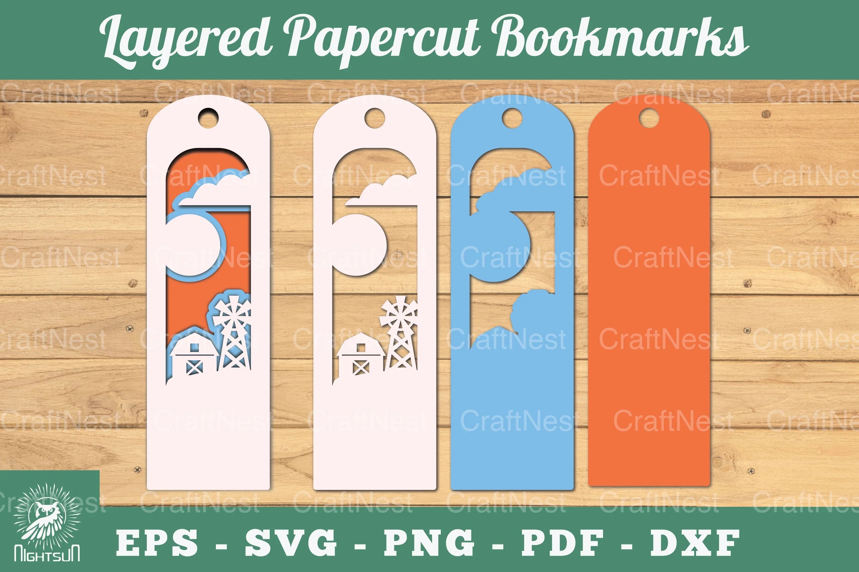 Farm House Layered Papercut Bookmarks Clipart Bundle - CraftNest - Digital Crafting and Art