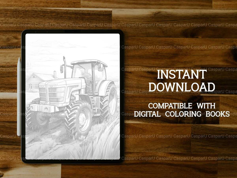 Farm Tractors Coloring Books - CraftNest