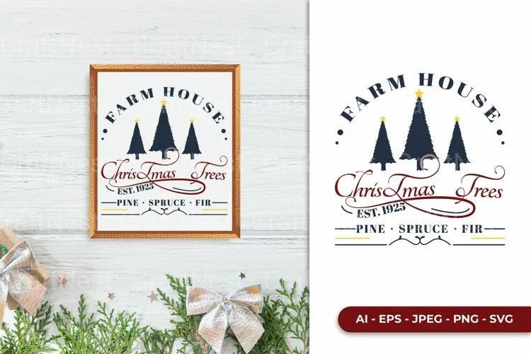 Farmhouse Christmas Sign Wall Art Decor Bundle - CraftNest - Digital Crafting and Art