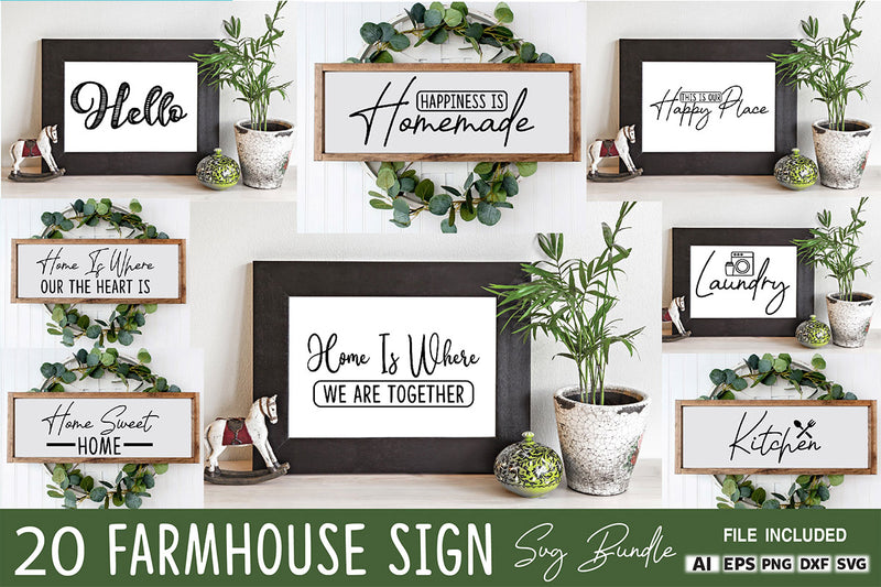 Farmhouse Sign SVG Bundle - CraftNest - Digital Crafting and Art