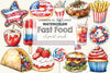 Fast Food For 4th Of July Clipart Bundle
