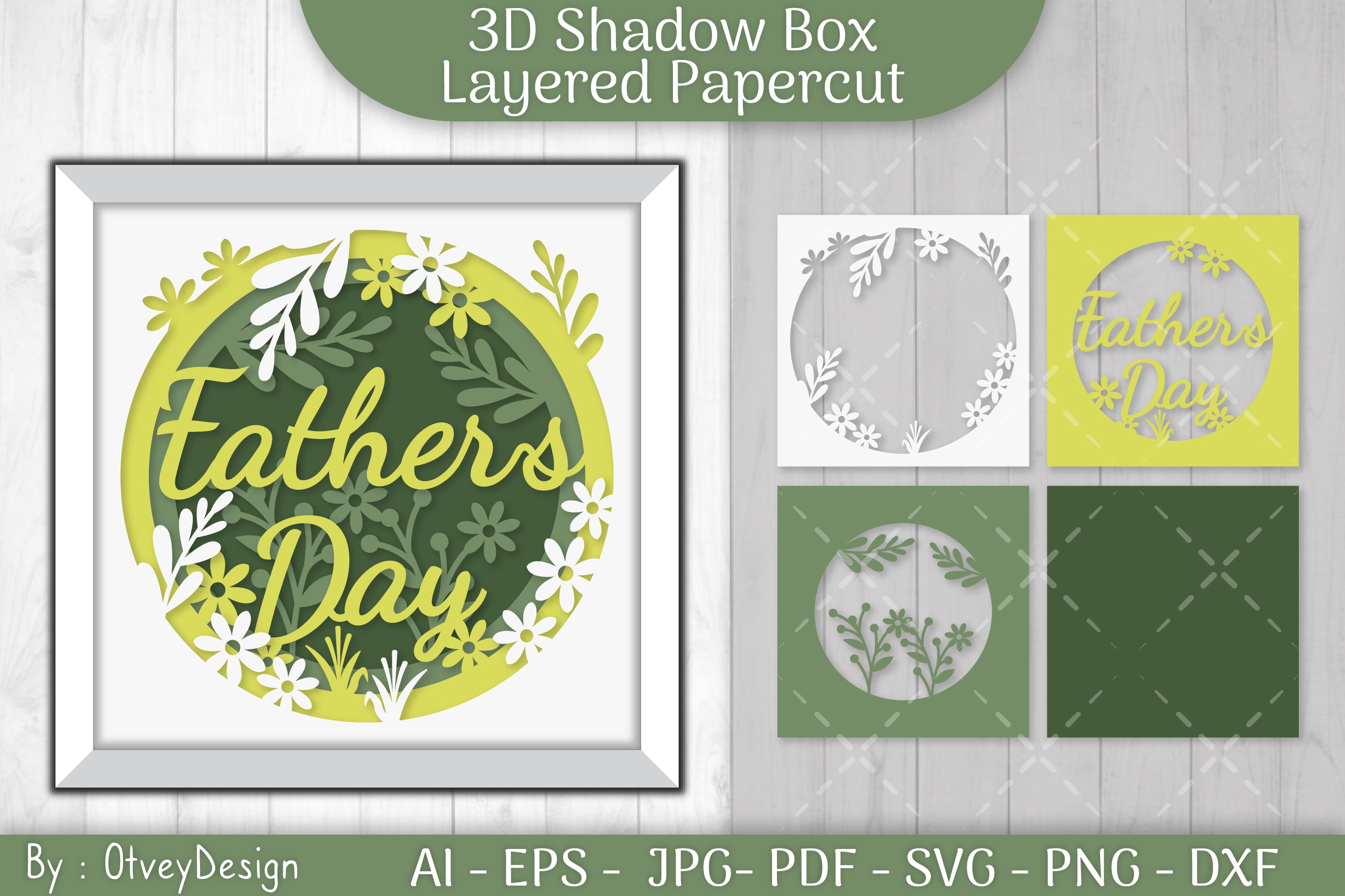Father's Day 3D Shadowbox Papercut SVG Bundle