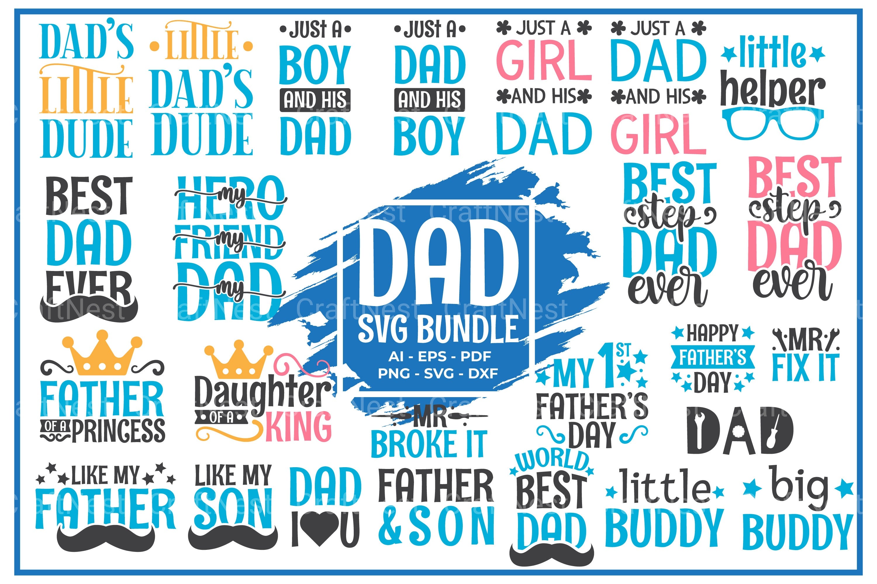 Father's Day SVG Clipart Bundle