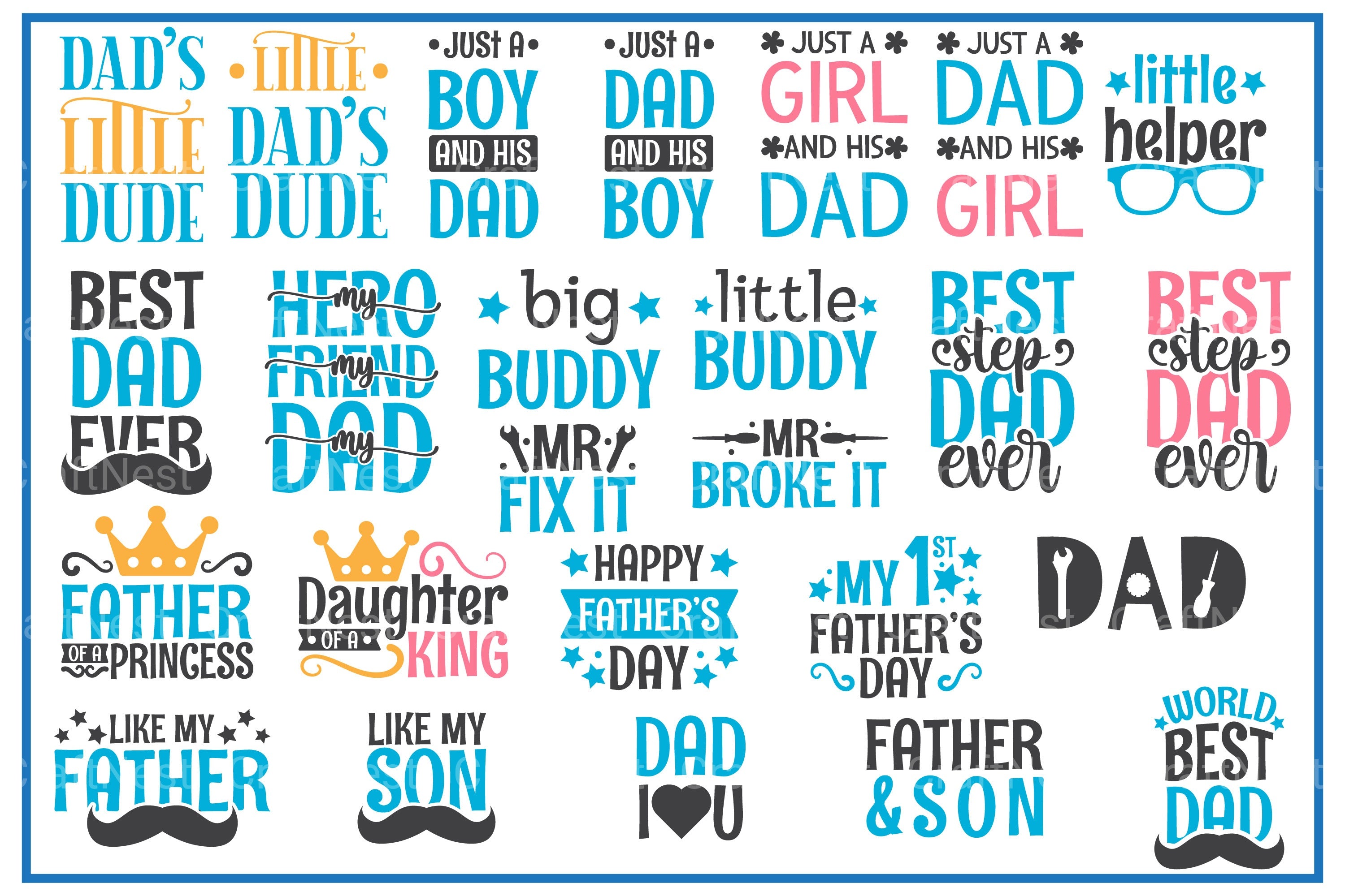 Father's Day SVG Clipart Bundle
