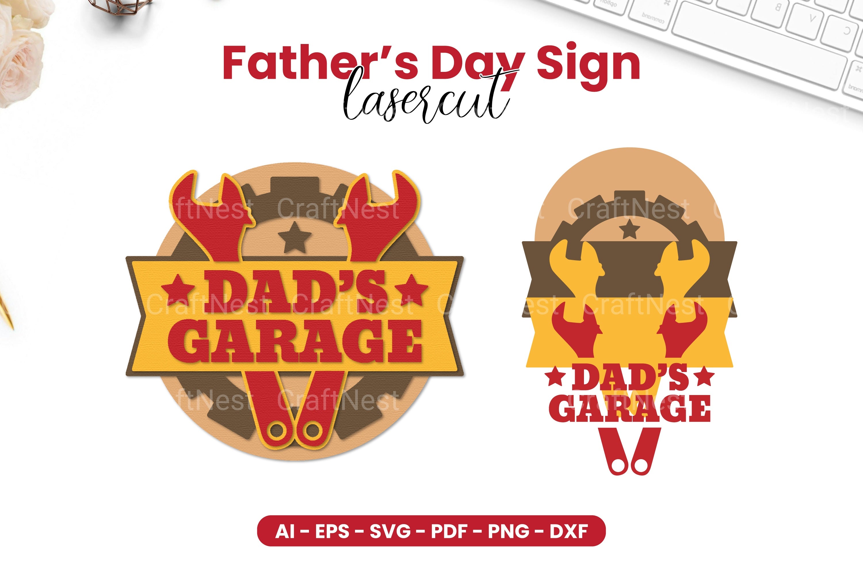 Father's Day Sign Laser Cut SVG Bundle
